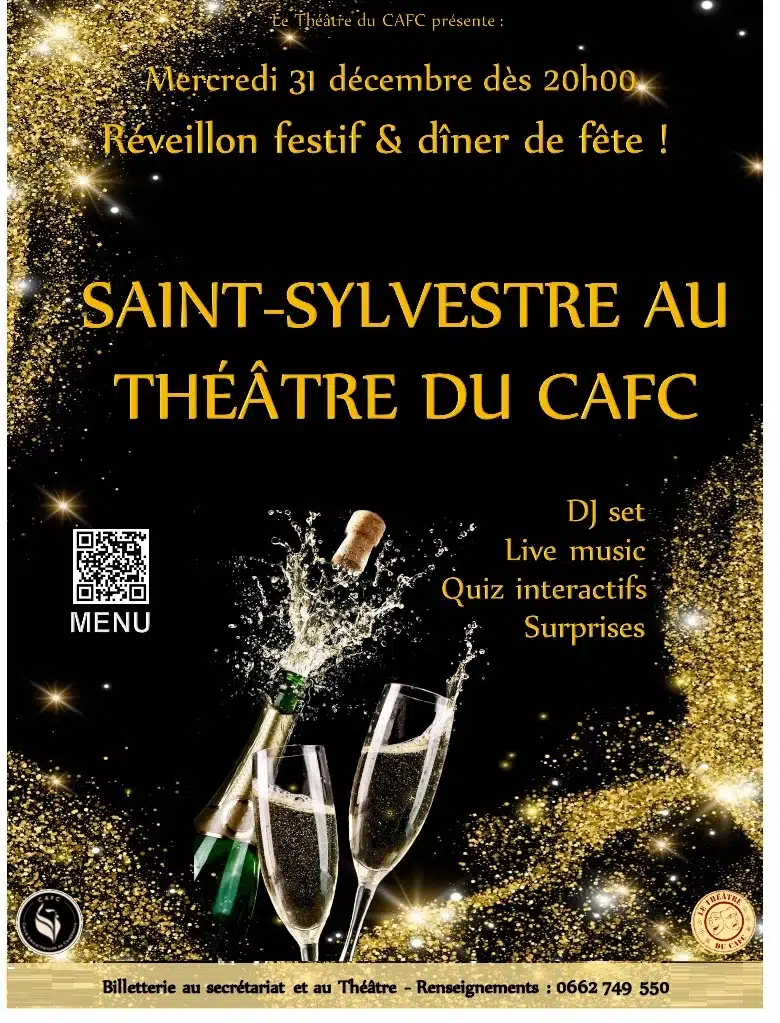 Saint-Sylvestre au Théâtre CAFC reveillon 25 décembre 2025 Saint-Sylvestre au Théâtre CAFC reveillon